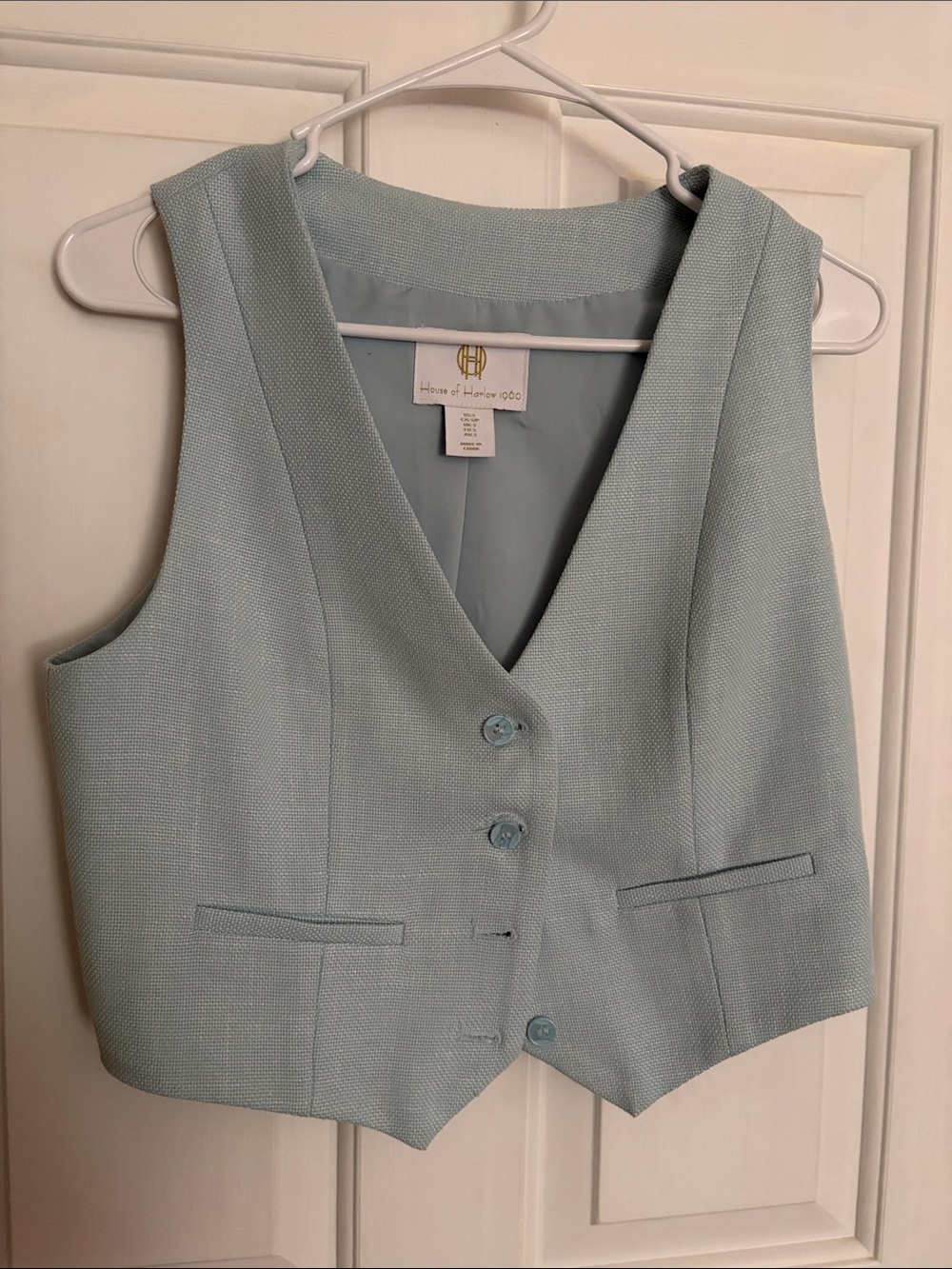 House of Harlow 1960 Light Blue Textured Vest